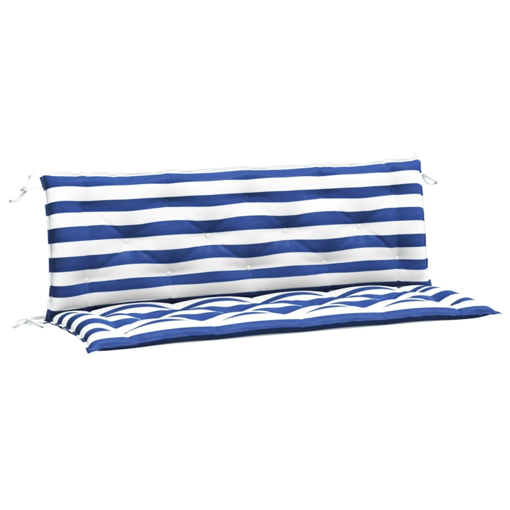 vidaXL Garden Bench Cushions 2pcs Blue&White Stripe 59.1"x19.7"x2.8" Fabric