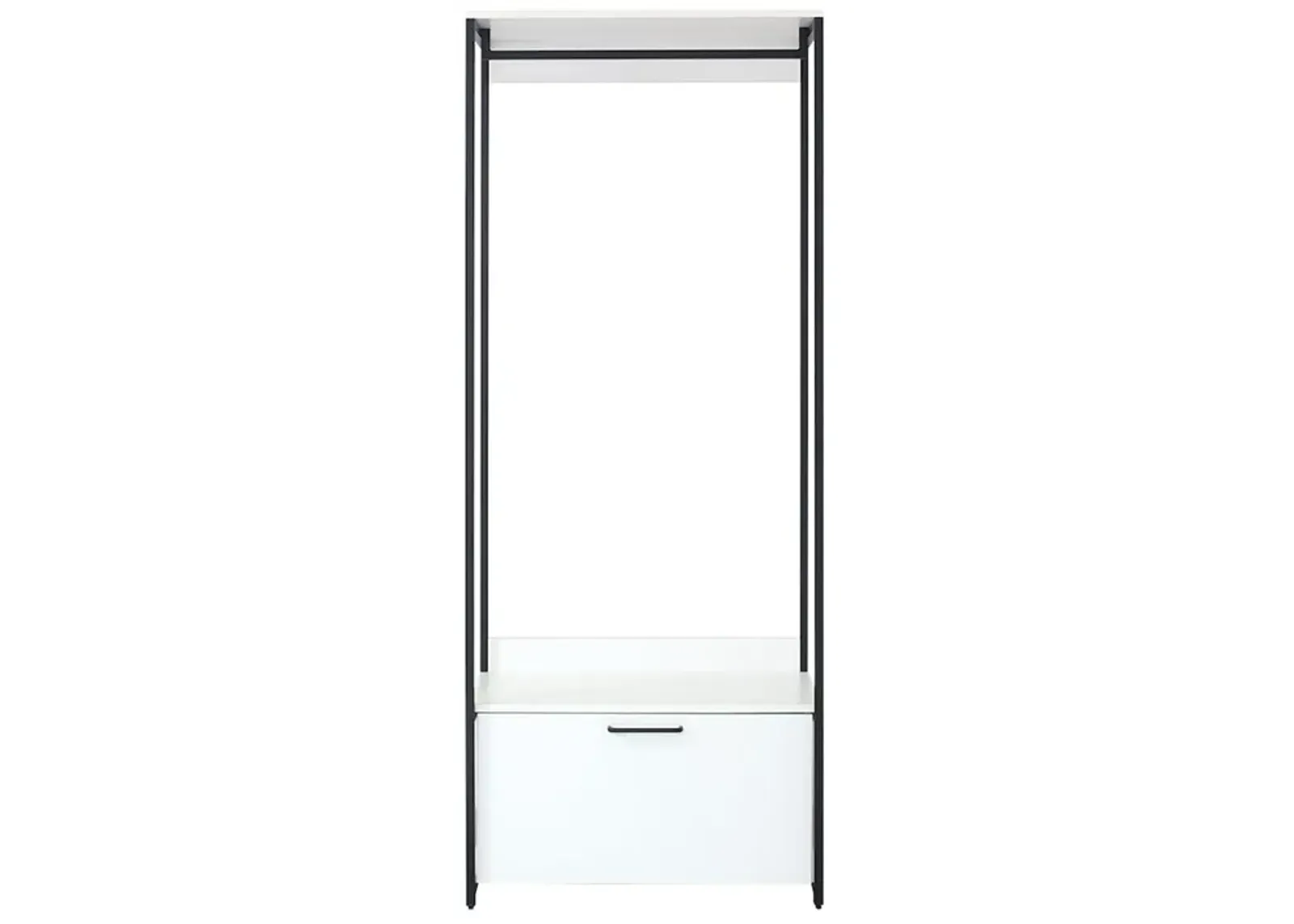 FC Design Klair Living Wood and Metal Walk-in Closet with One Drawer