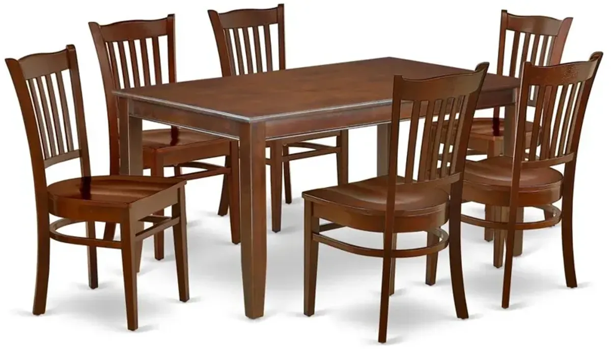 Dining Room Set Mahogany, DUGR7-MAH-W