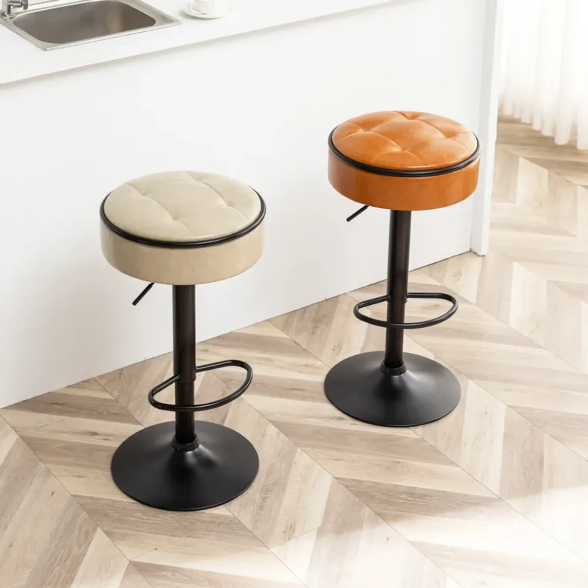 Comfortable Swivel Barstools with Adjustable Height, Storage, and Multipurpose Use