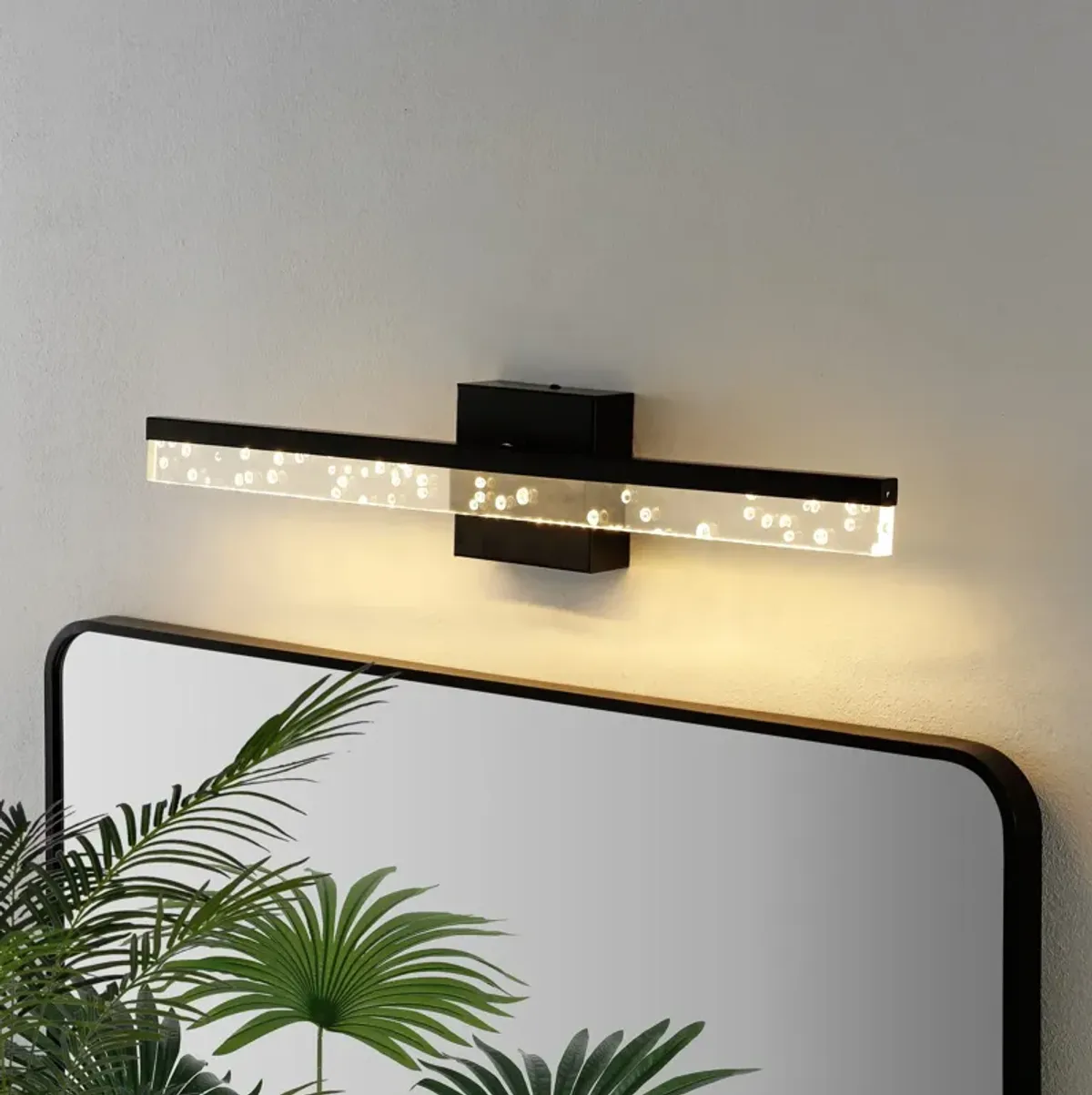 Mario Modern Contemporary Iron/Seeded Acrylic Integrated LED Vanity Light