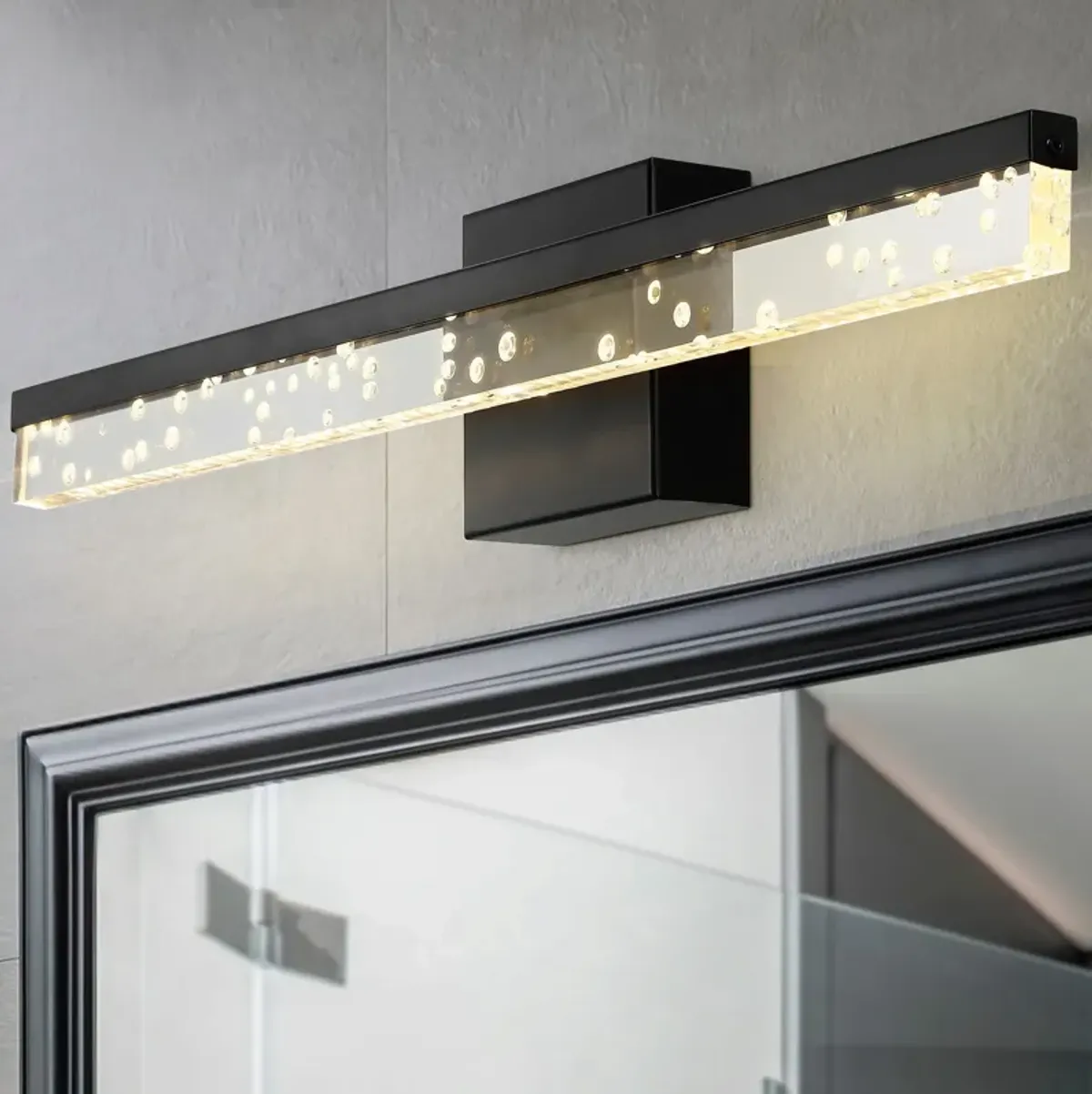 Mario Modern Contemporary Iron/Seeded Acrylic Integrated LED Vanity Light