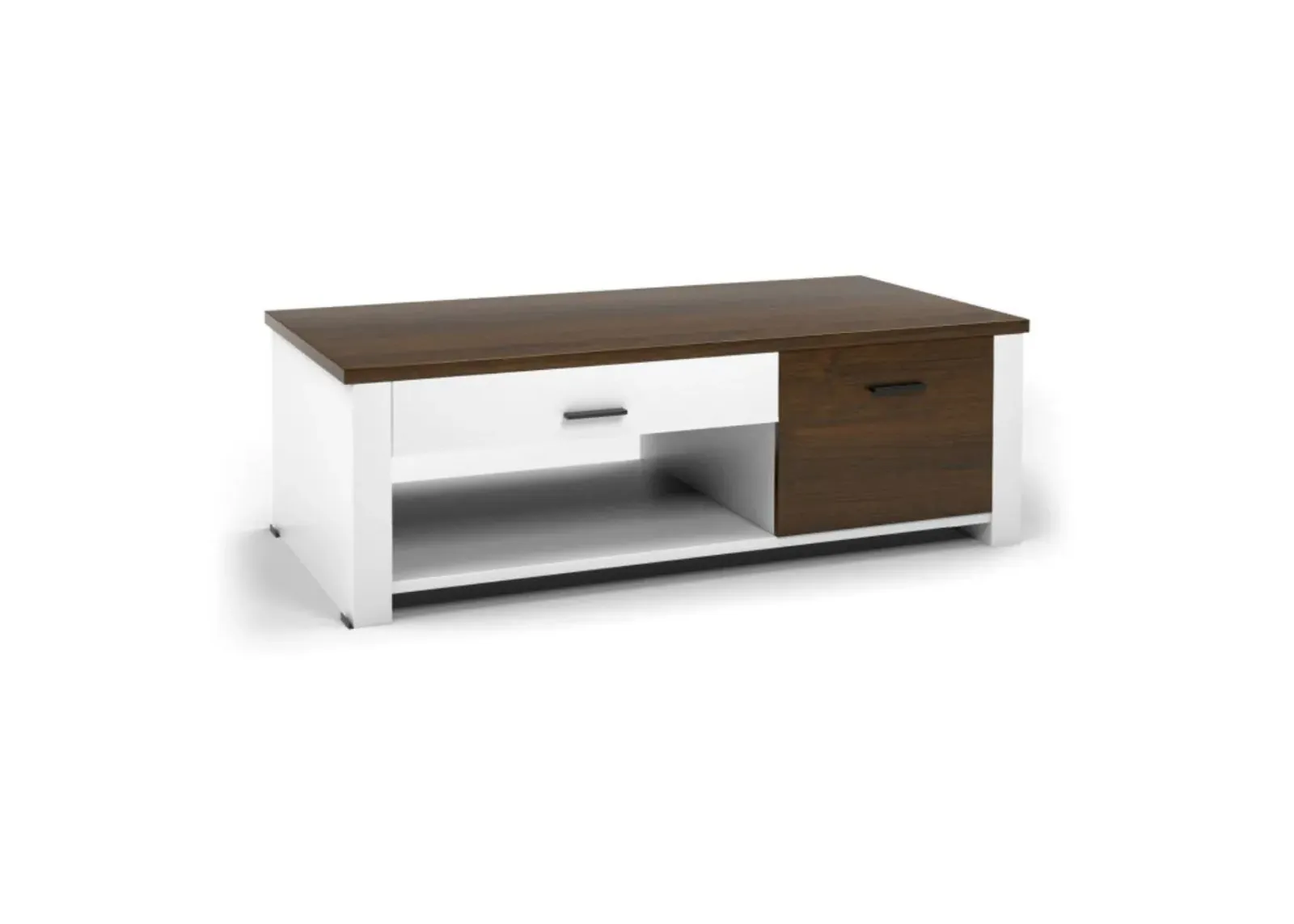 Hivvago Modern Coffee Table with Front Back Drawers and Compartments for Living Room