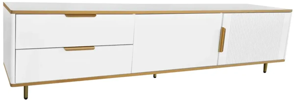 Merax Modern TV Stand with 2 Drawers and 2 Cabinets