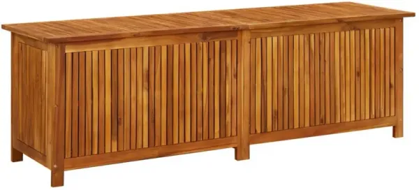 Outdoor Storage Box, Waterproof PE Bag, 69 Inch Brown Acacia Wood - Benzara