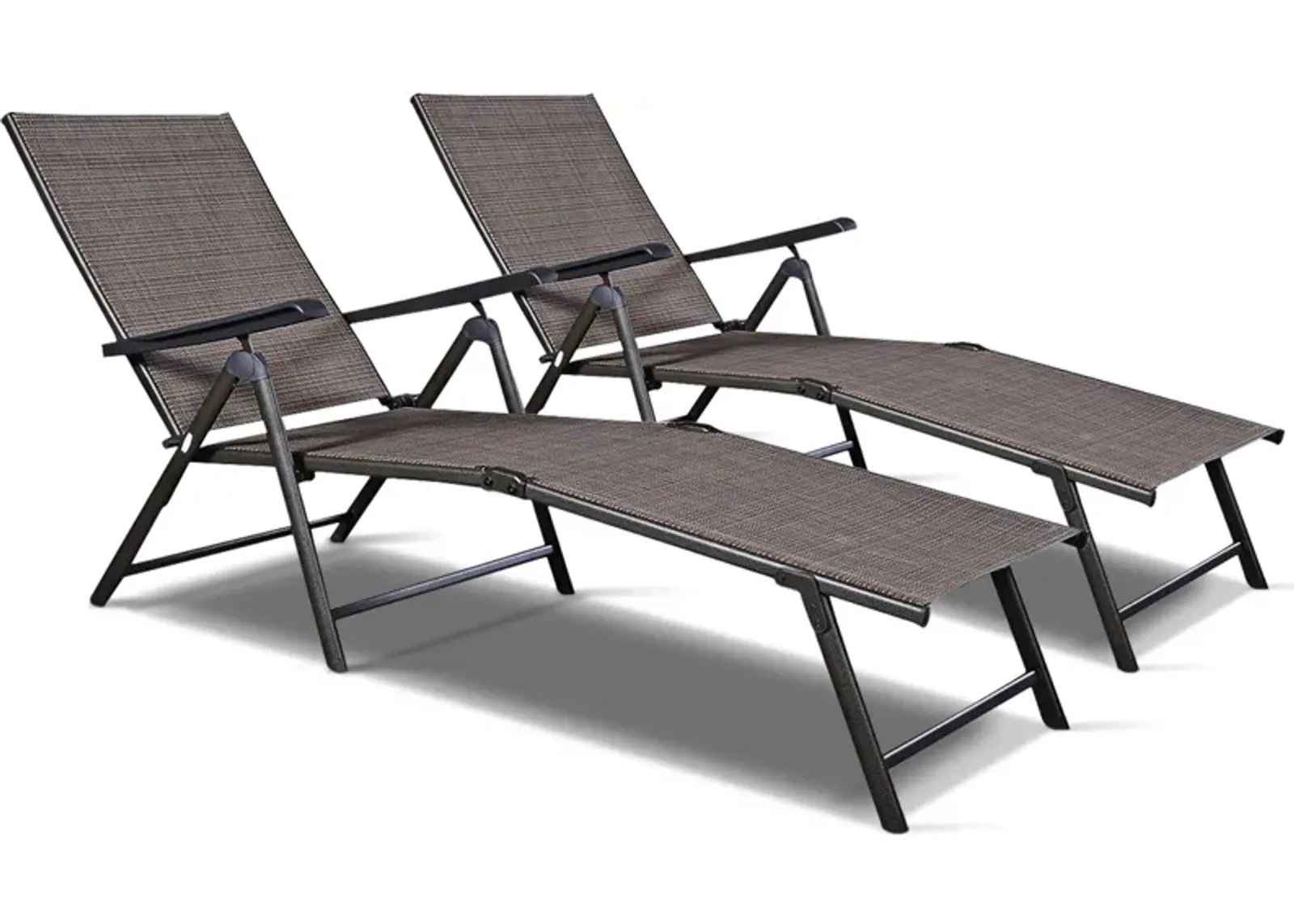 Set Of 2 Adjustable Chaise Lounge Chair with 5 Reclining Positions