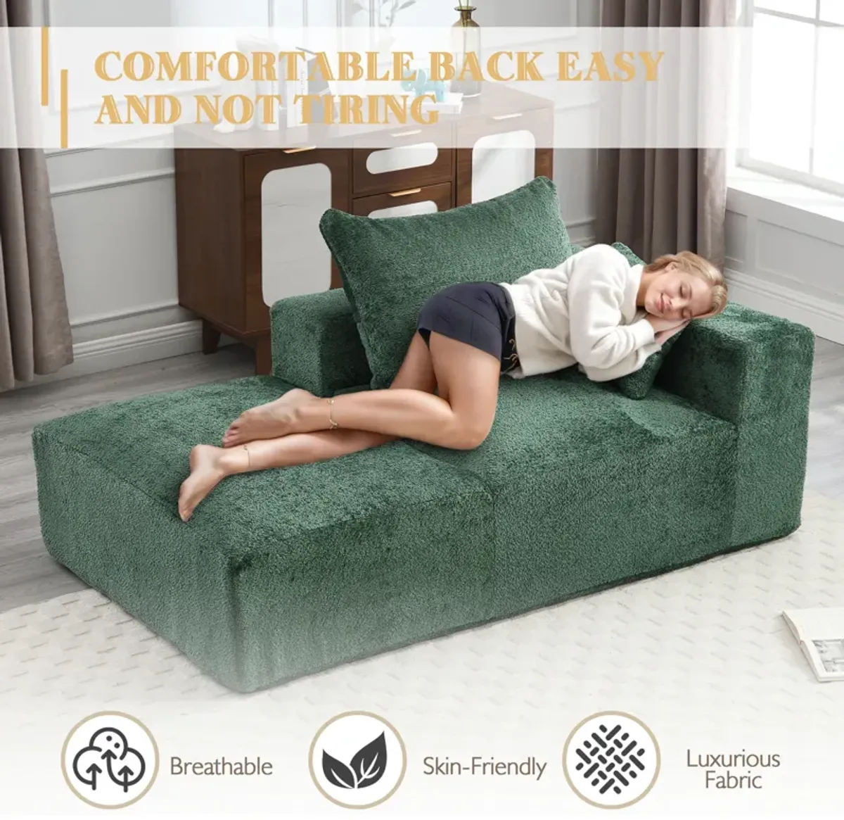 Merax Chenille 2-seat Lounging Sofa  Chair