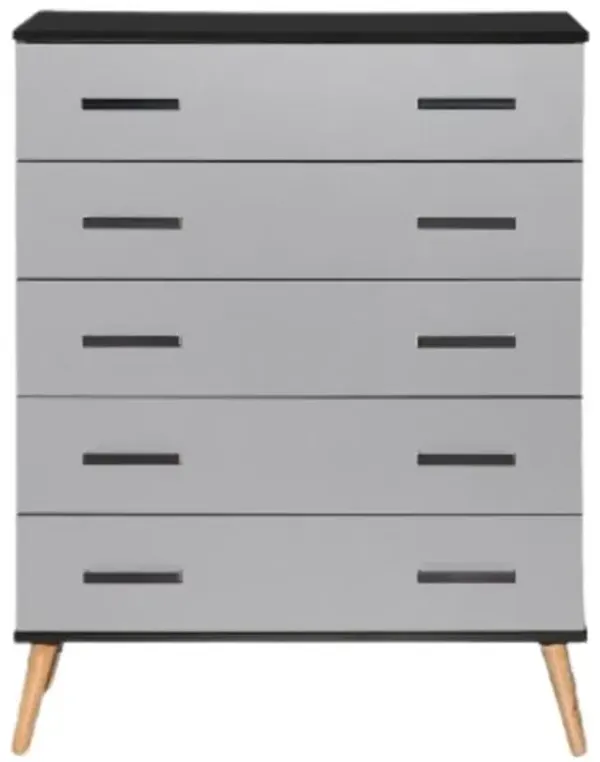 Eli Mid-Century Modern 5 Drawer Chest