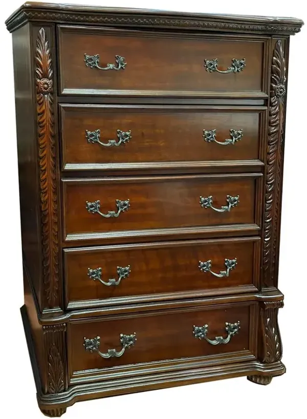 Best Master Furniture Bessy Traditional Cherry Wood 5-Drawer Chest