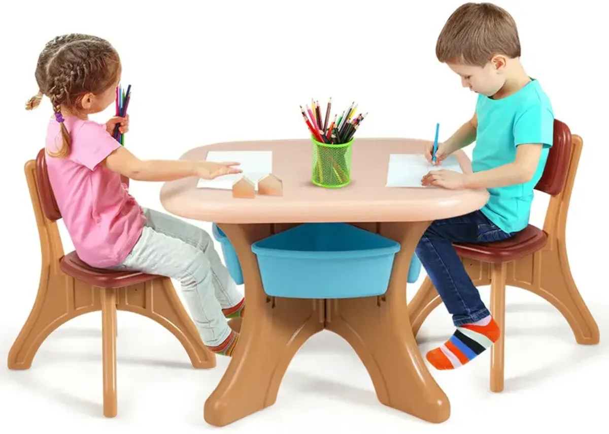 Children Kids Activity Table & Chair Set Play Furniture with Storage