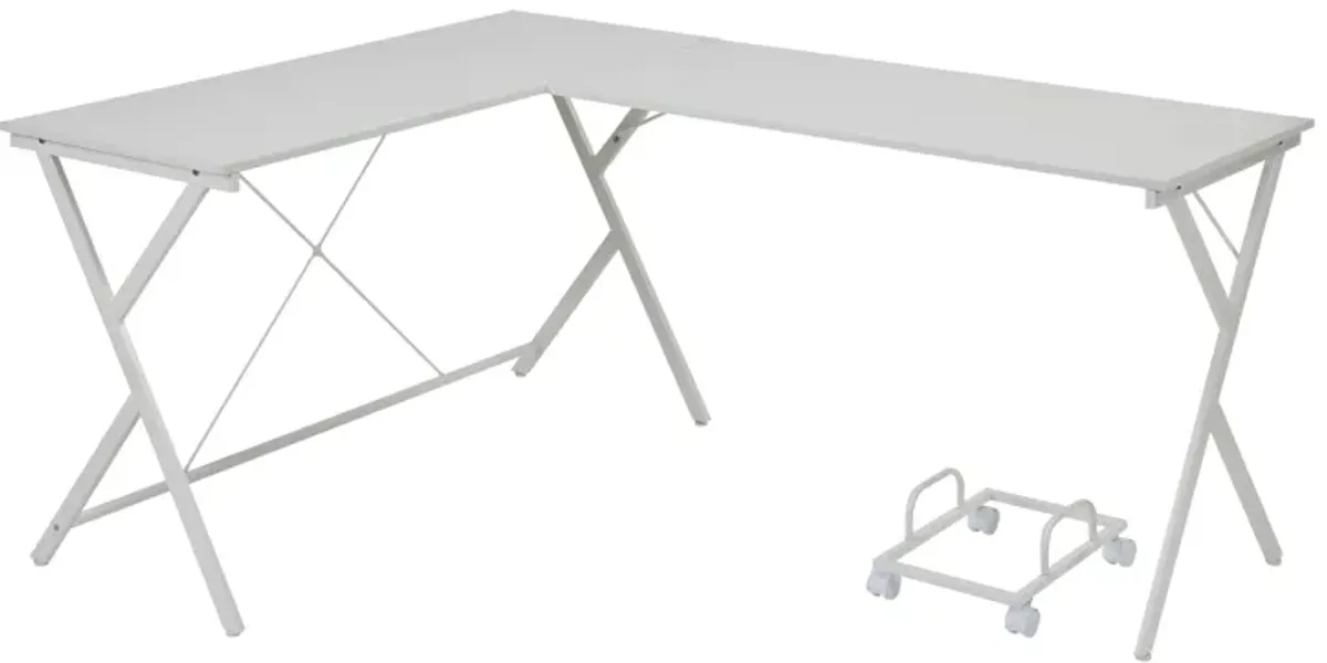 ACME Demas Computer Desk,  White Finish