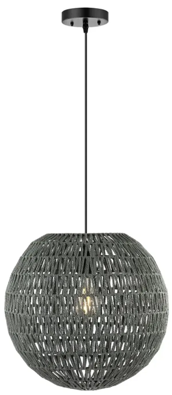 Luna Bohemian Modern Woven Rattaniron LED Pendant