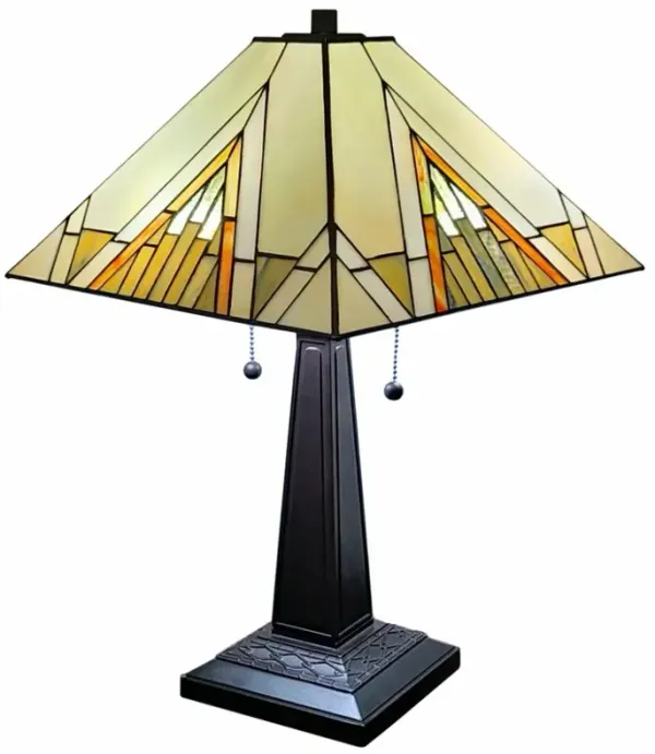 Hivvago 22" Dark Brown Metal Two Light Candlestick Table Lamp With Beige Shade