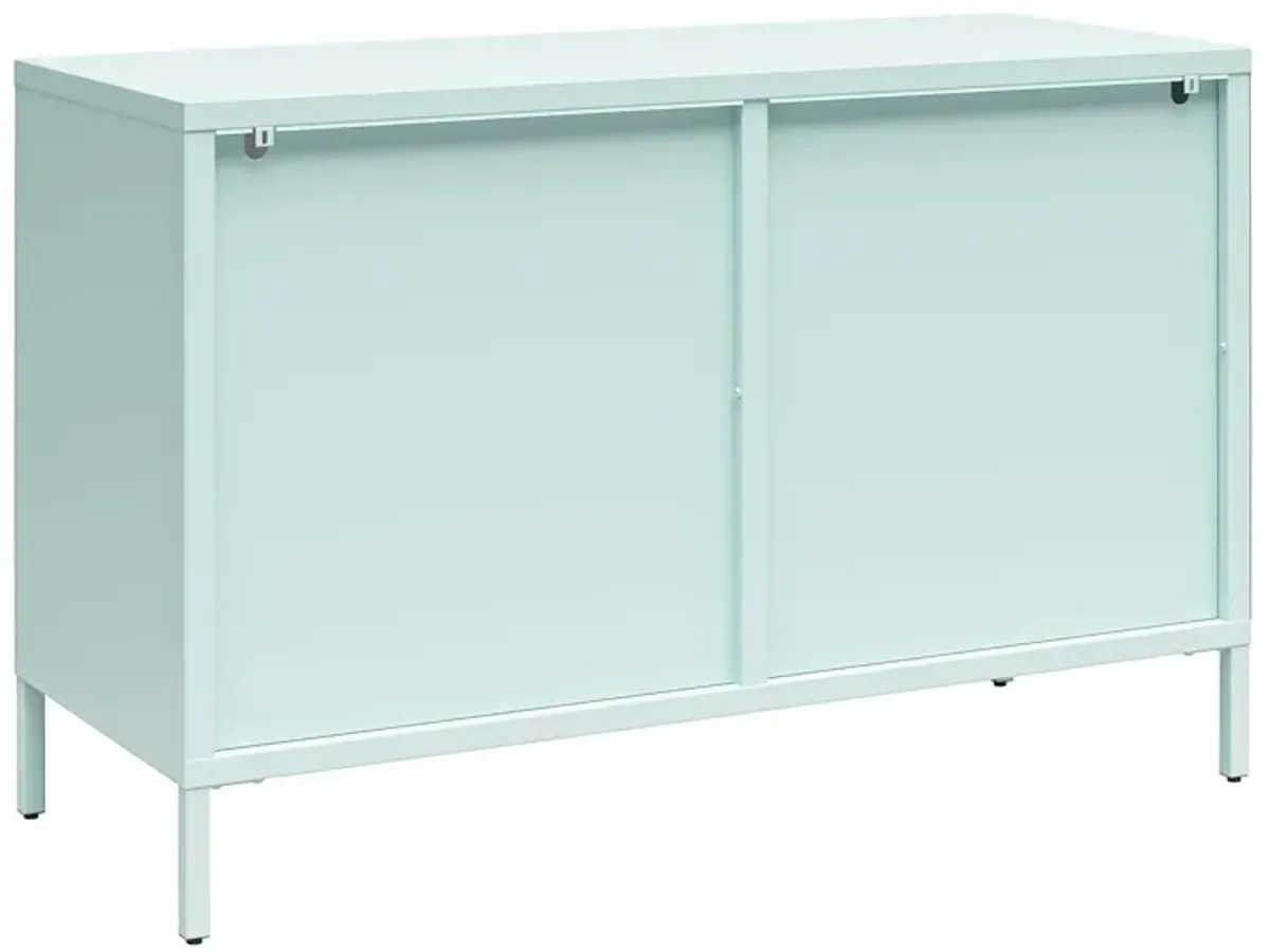 Mr. Kate Luna Wide 2 Door Accent Cabinet with Fluted Glass