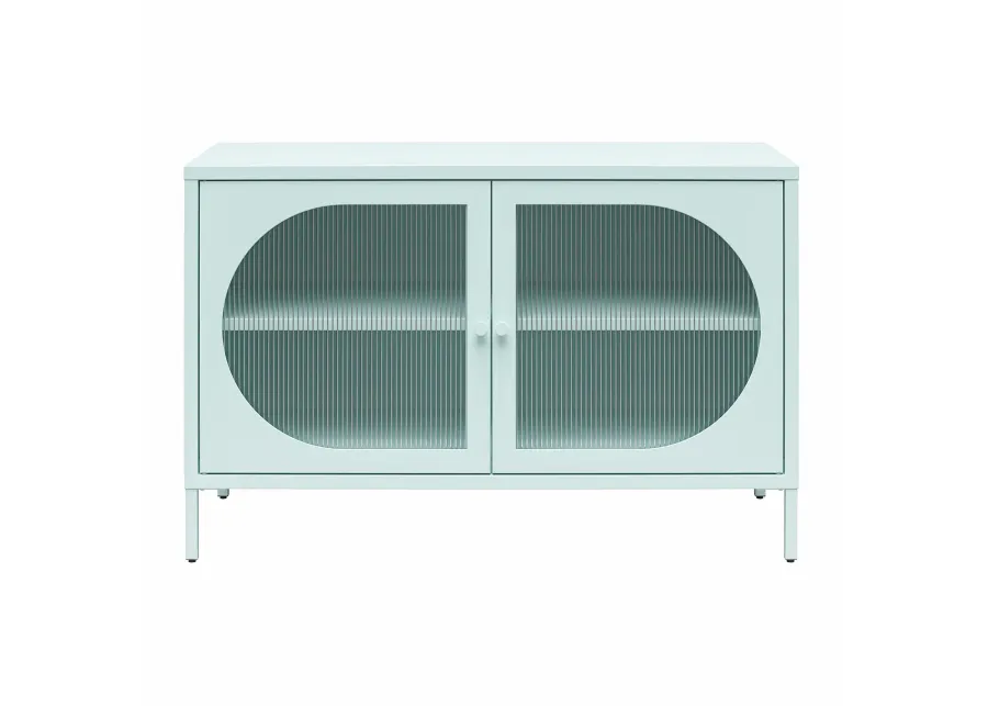 Mr. Kate Luna Wide 2 Door Accent Cabinet with Fluted Glass