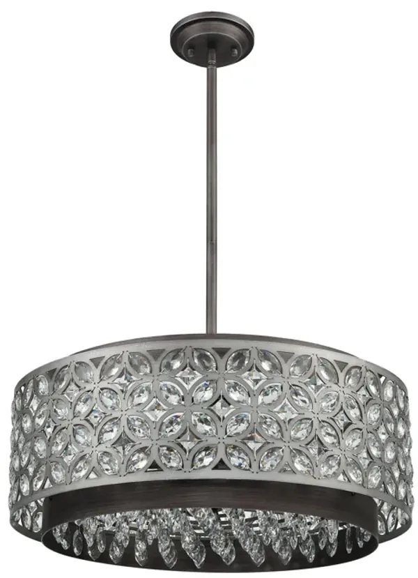 Rosslyn 22'' Wide 6-Light Grey Chandelier
