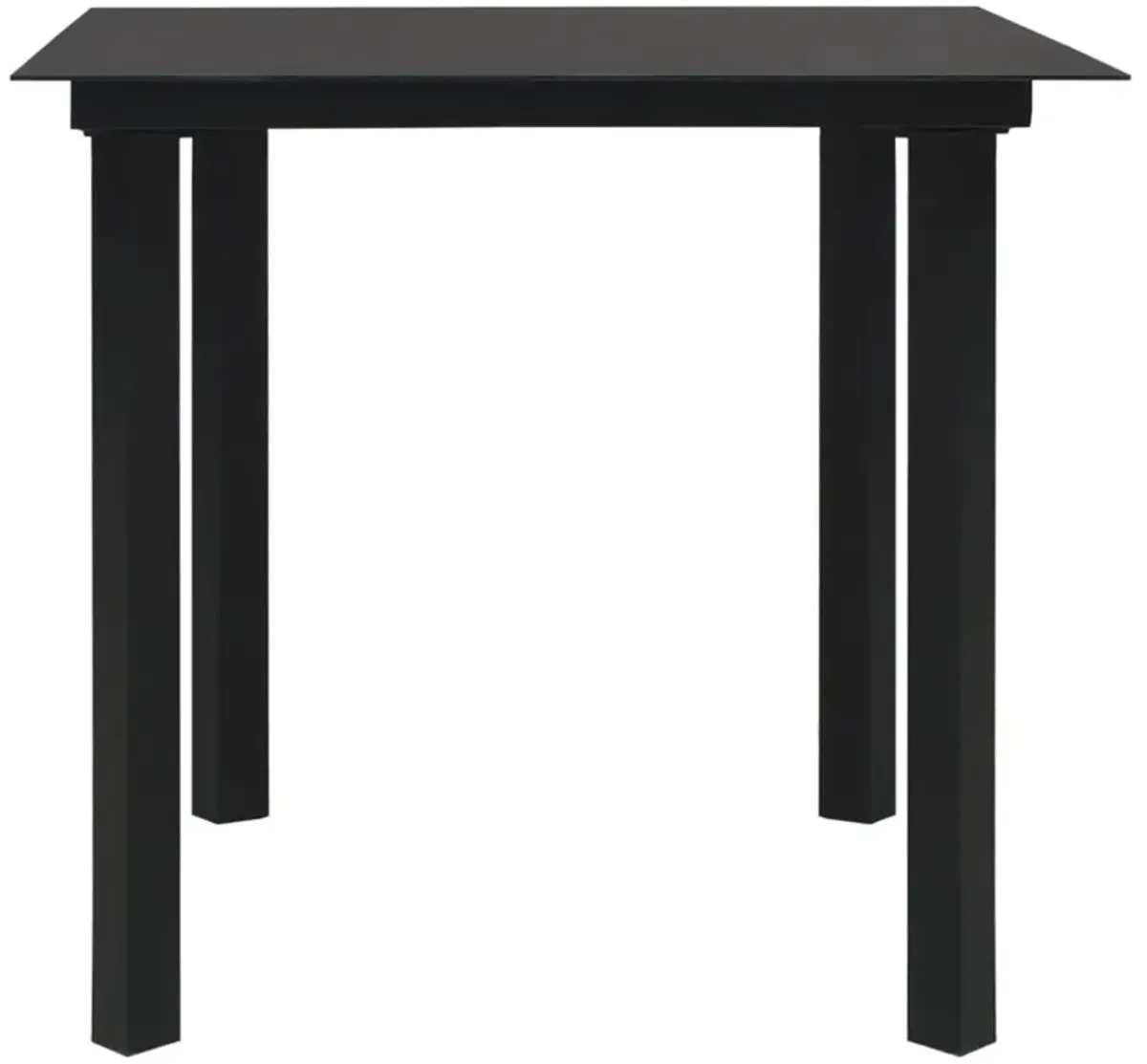 vidaXL Garden Dining Table Black 31.5"x31.5"x29.1" Steel and Glass