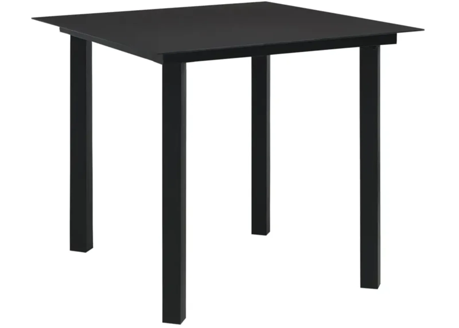 vidaXL Garden Dining Table Black 31.5"x31.5"x29.1" Steel and Glass