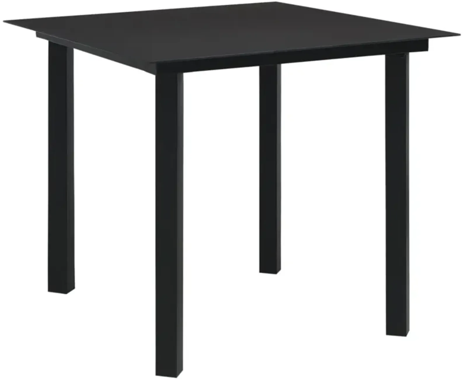 vidaXL Garden Dining Table Black 31.5"x31.5"x29.1" Steel and Glass