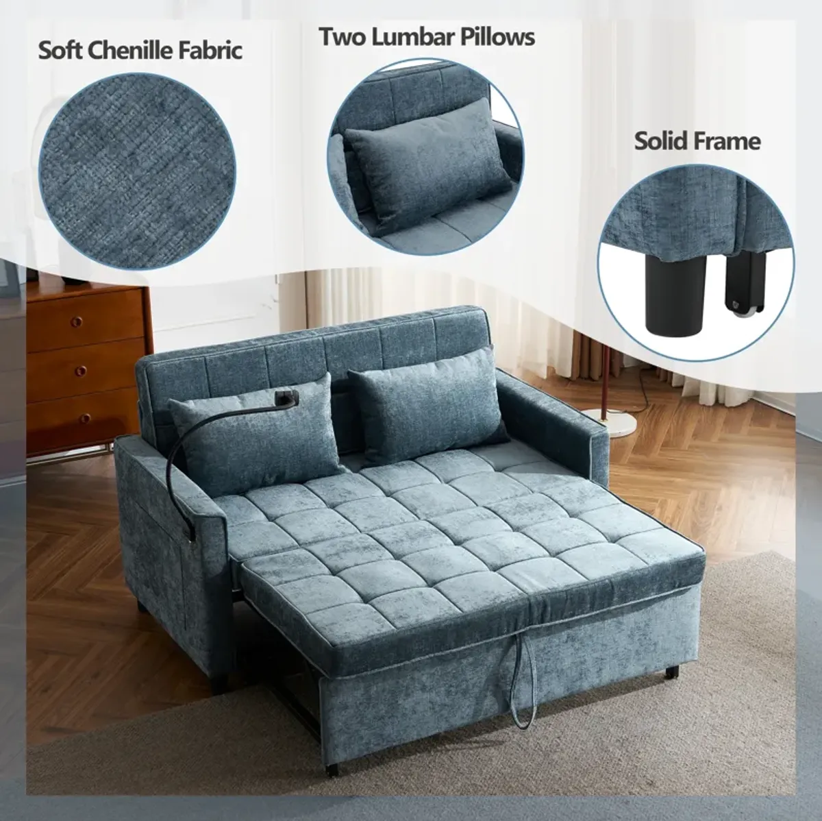 Merax Pull-out Loveseat Sleeper Sofa Bed