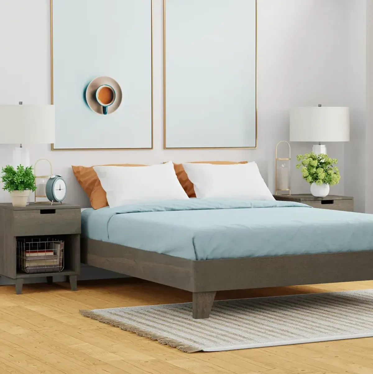 eLuxury Wooden Platform Bed Frame