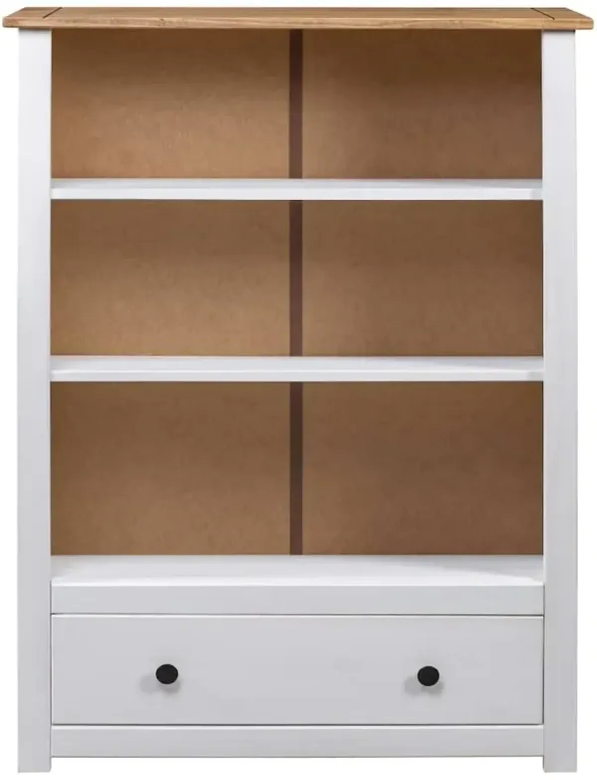 Bookcase White 31.5"x13.8"x43.3" Solid Pine Wood Panama Range