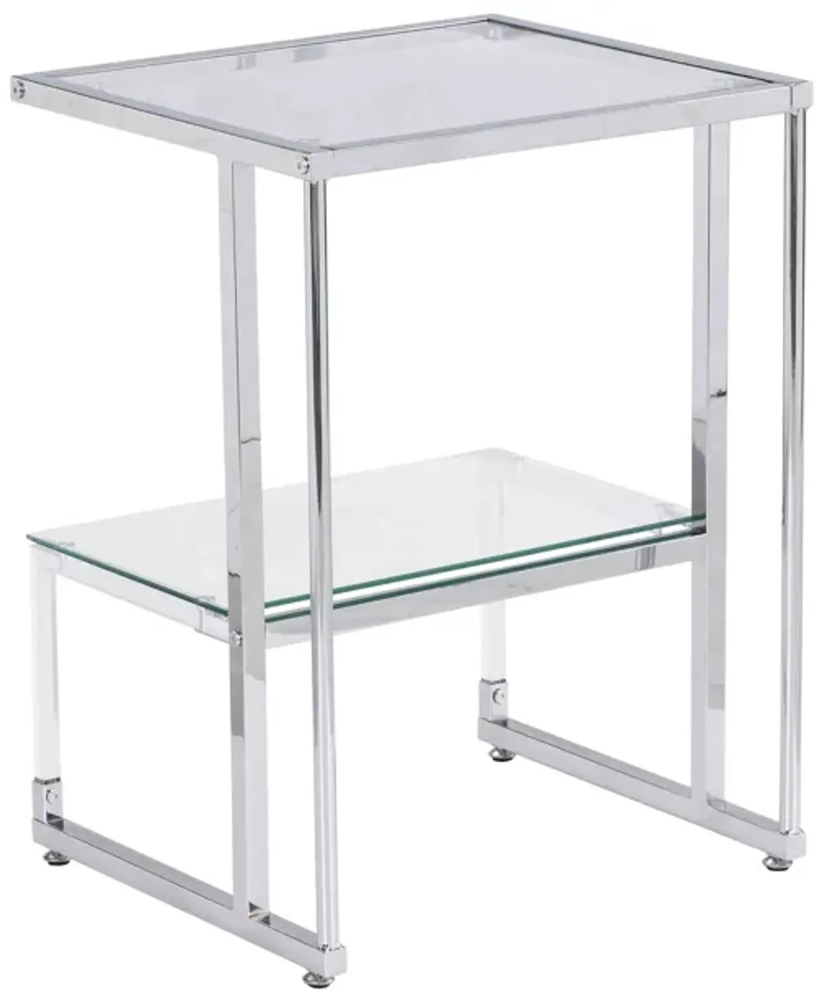 2-Tier Acrylic Glass End Table for Living Room & Bedroom Stylish and Functional Side Table