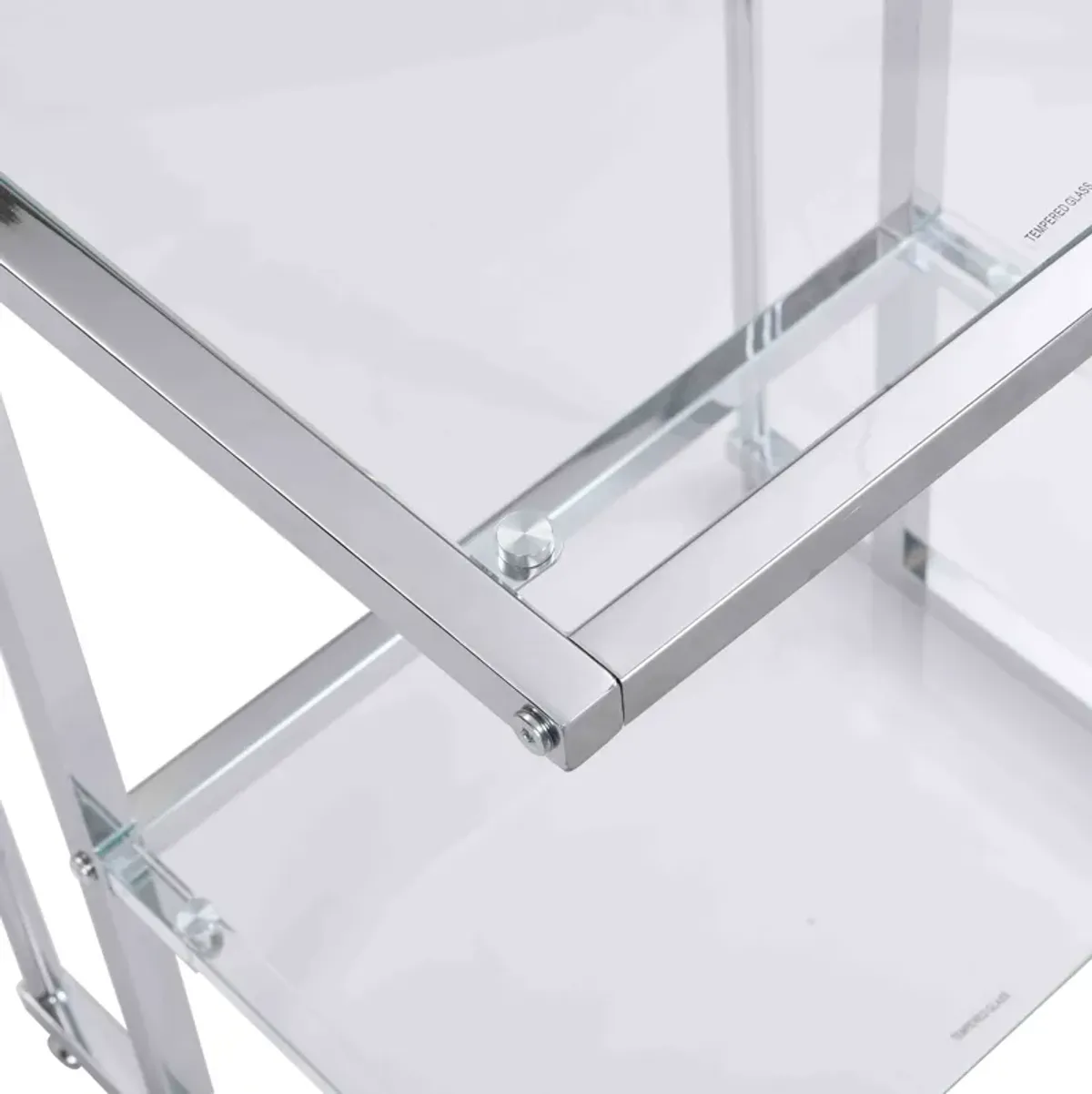 2-Tier Acrylic Glass End Table for Living Room & Bedroom Stylish and Functional Side Table