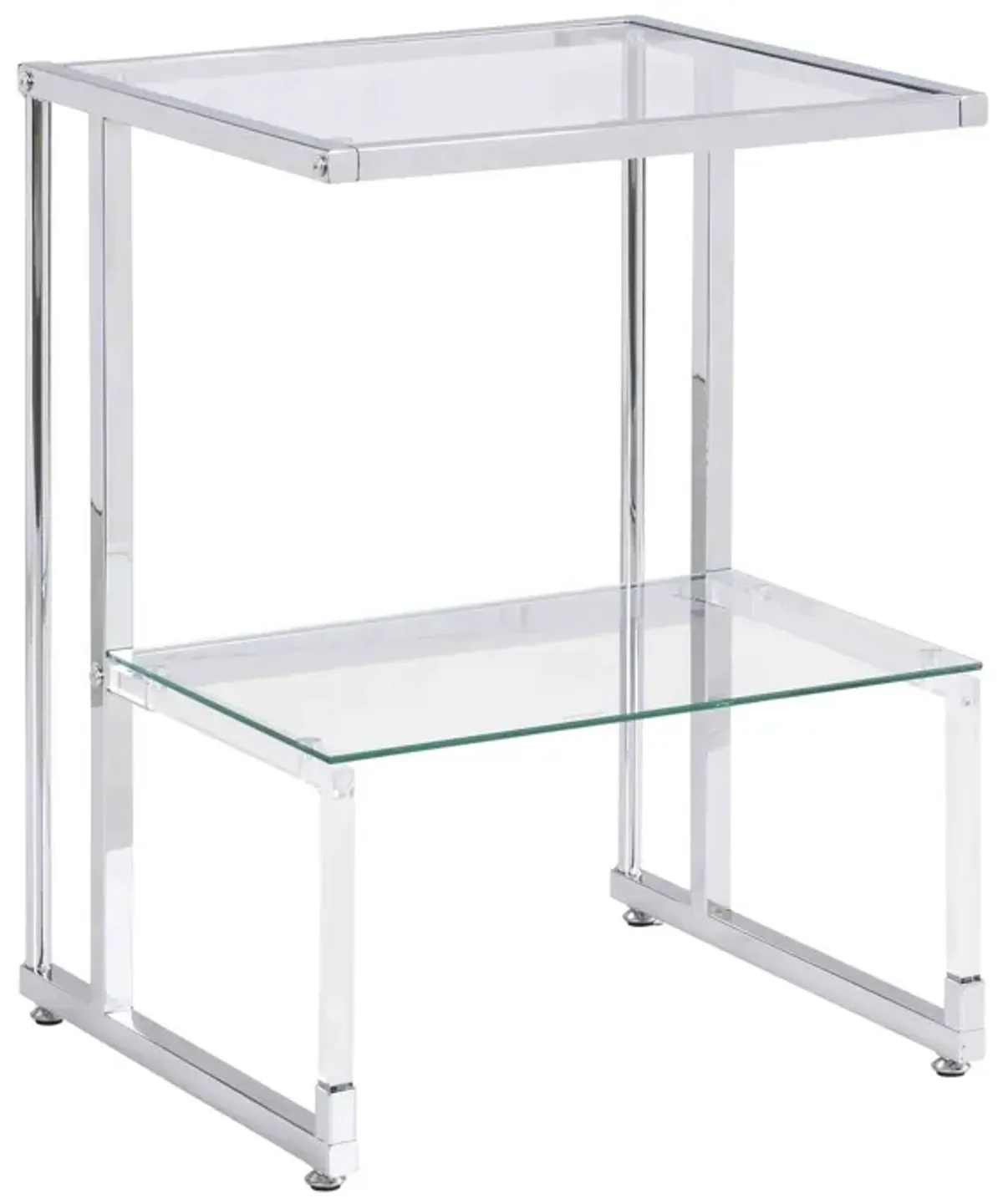 2-Tier Acrylic Glass End Table for Living Room & Bedroom Stylish and Functional Side Table