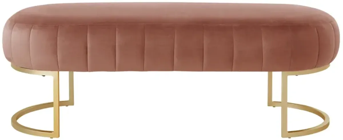 Nicole Miller Chaim Leather/Velvet Bench