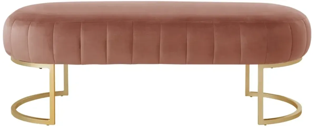 Nicole Miller Chaim Leather/Velvet Bench