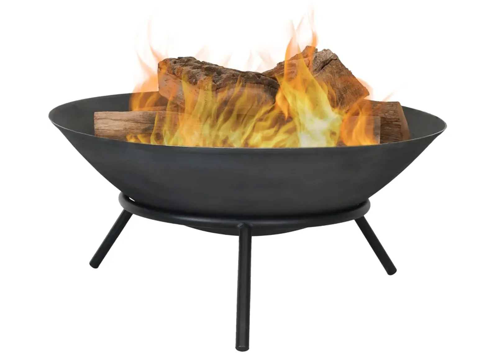 Sunnydaze 22 in Raised Cast Iron Fire Pit Bowl with Stand