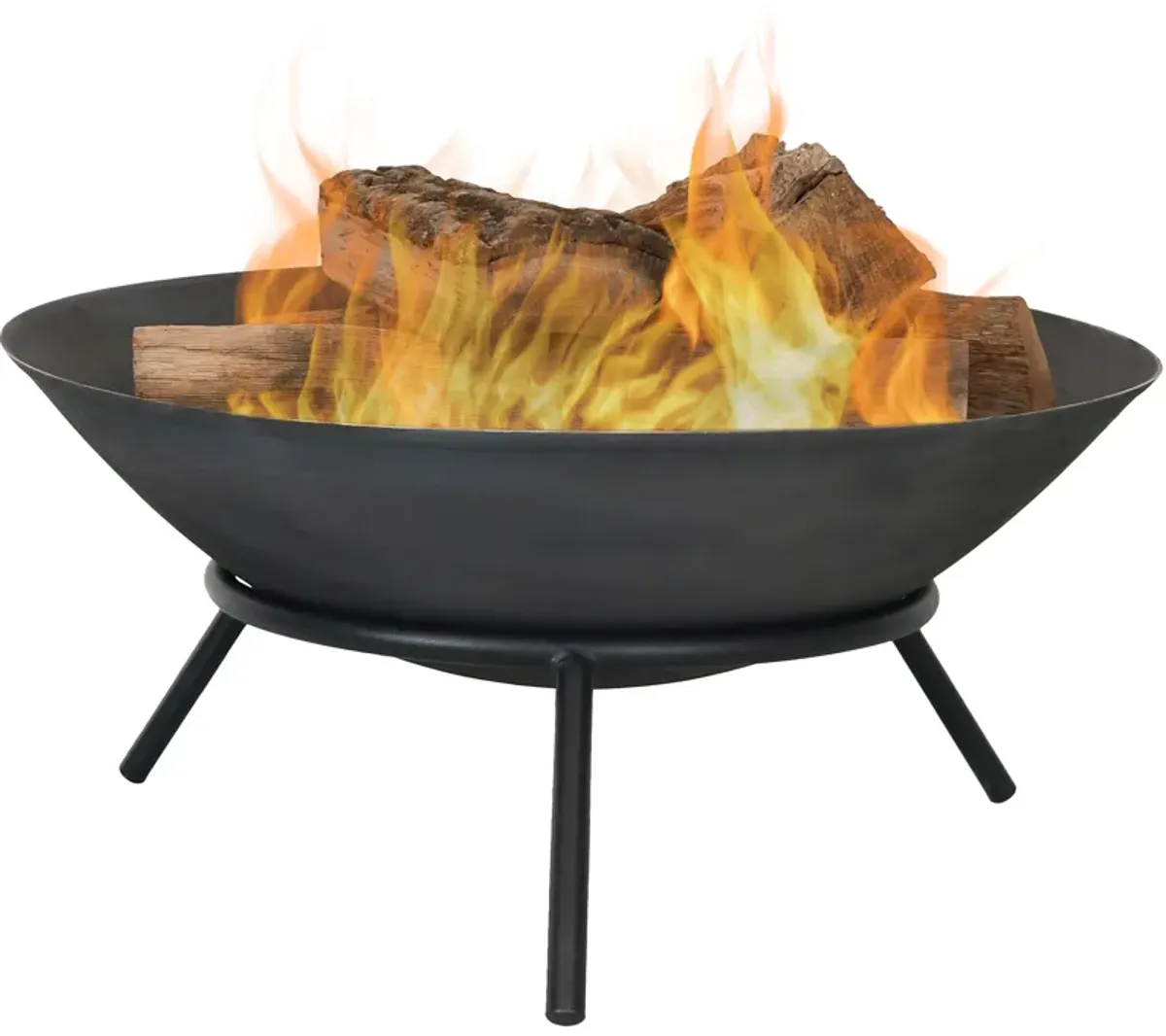 Sunnydaze 22 in Raised Cast Iron Fire Pit Bowl with Stand