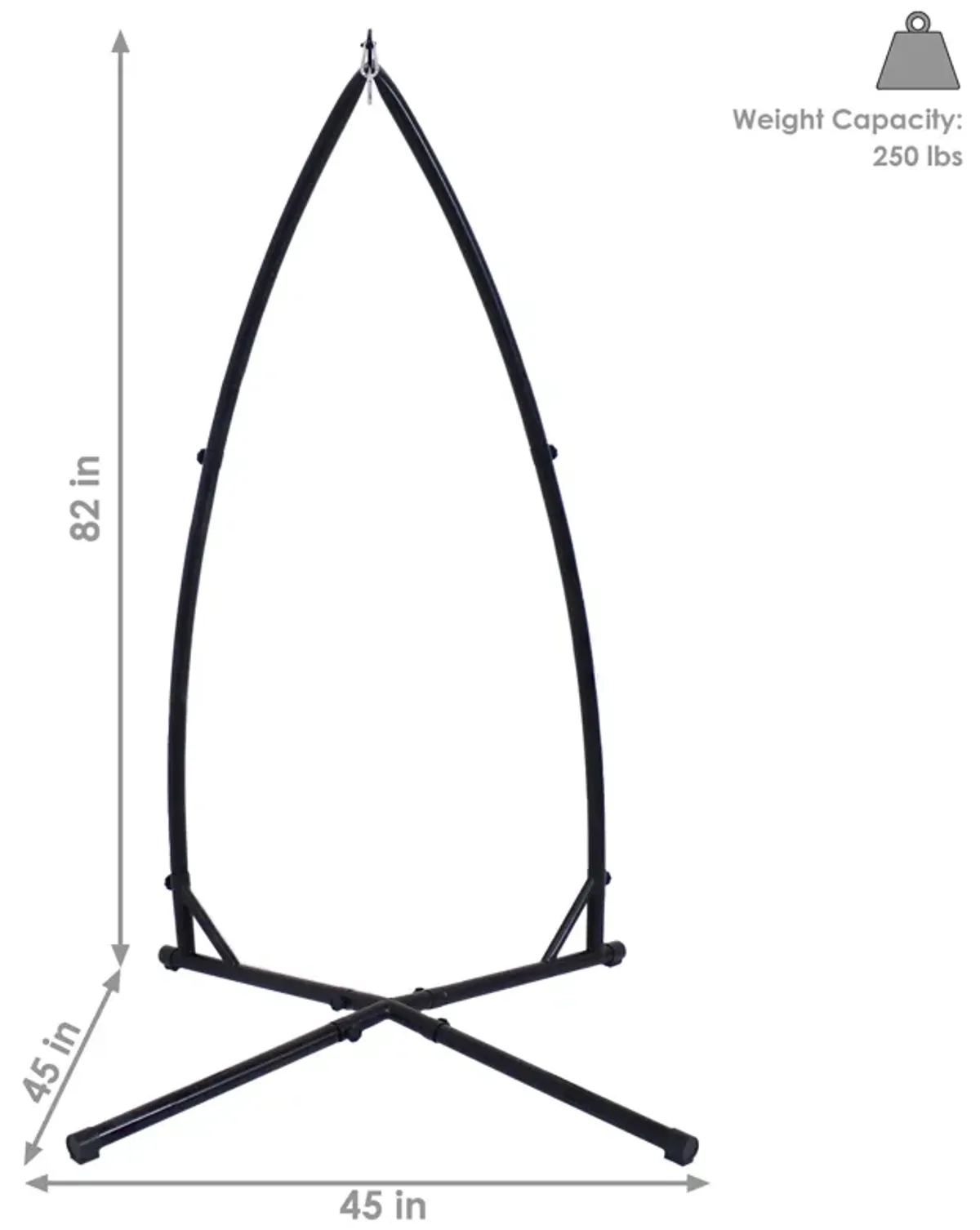 Sunnydaze X-Base Powder-Coated Steel Hammock Chair Stand - 82 in