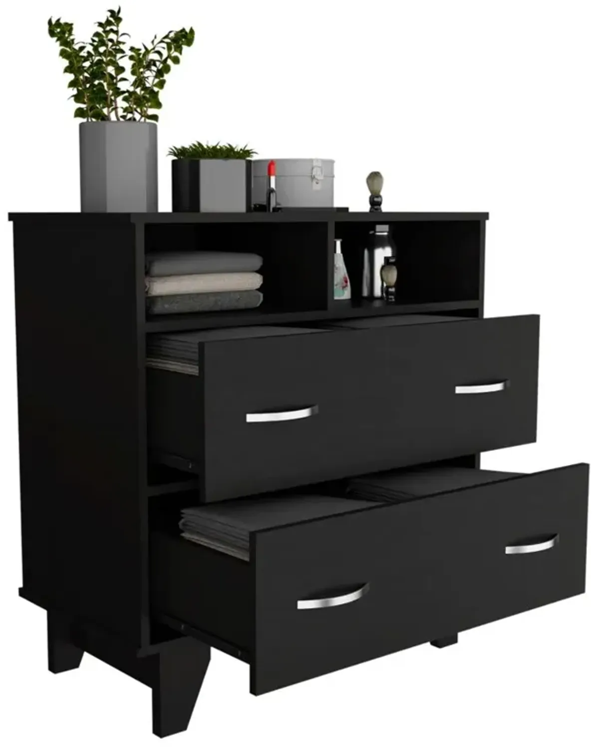 Double Drawer Dresser Arabi, Bedroom, Black