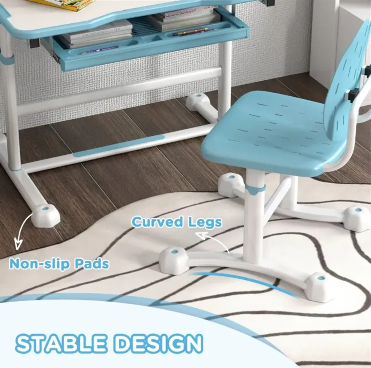 Kids Desk and Chair Set for Study and Playtime