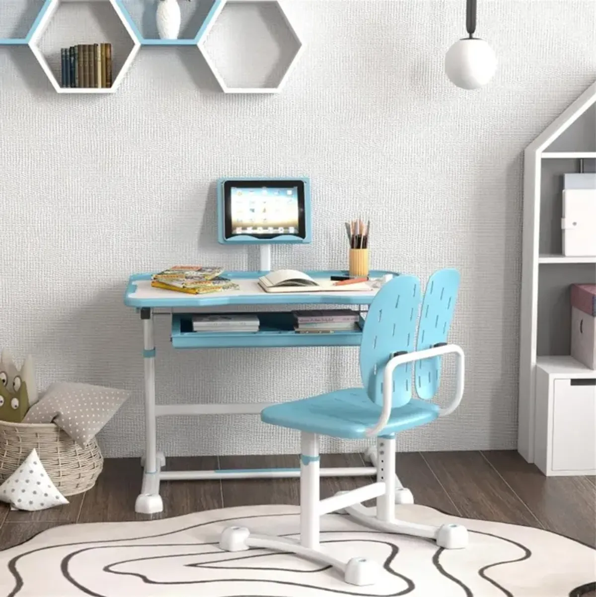 Kids Desk and Chair Set for Study and Playtime