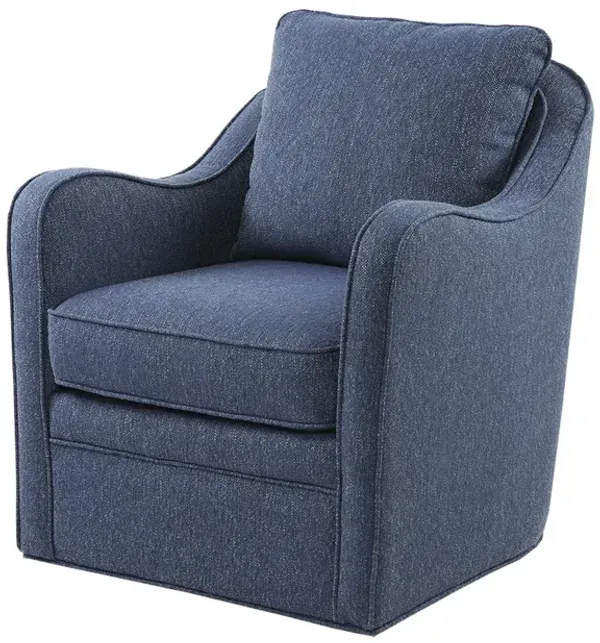 Gracie Mills Frieda Wide Seat Swivel Arm Chair with Back Pillow