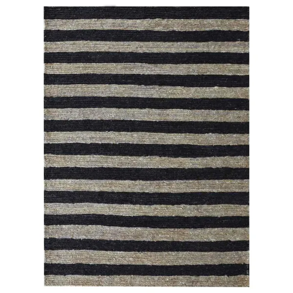 HAND KNOTTED SUMAK JUTE ECO-FRIENDLY Contemporary AREA RUGS  - 4'x6', Rectangle Shape, Beige Black Color, Contemporary, High Pile, Natural Fiber, Outdoor Indoor Handmade Area Rugs (J00083)