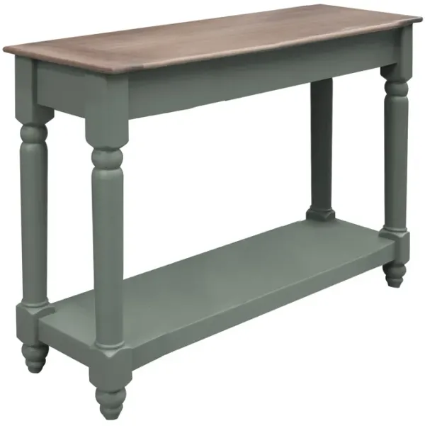 Ify Sofa Console Table, Shelf, Apple Green, Brown Melina Wood, 49 Inch