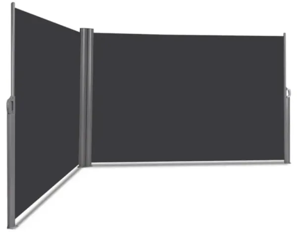 Hivvago Patio Retractable Double Folding Side Awning Screen Divider