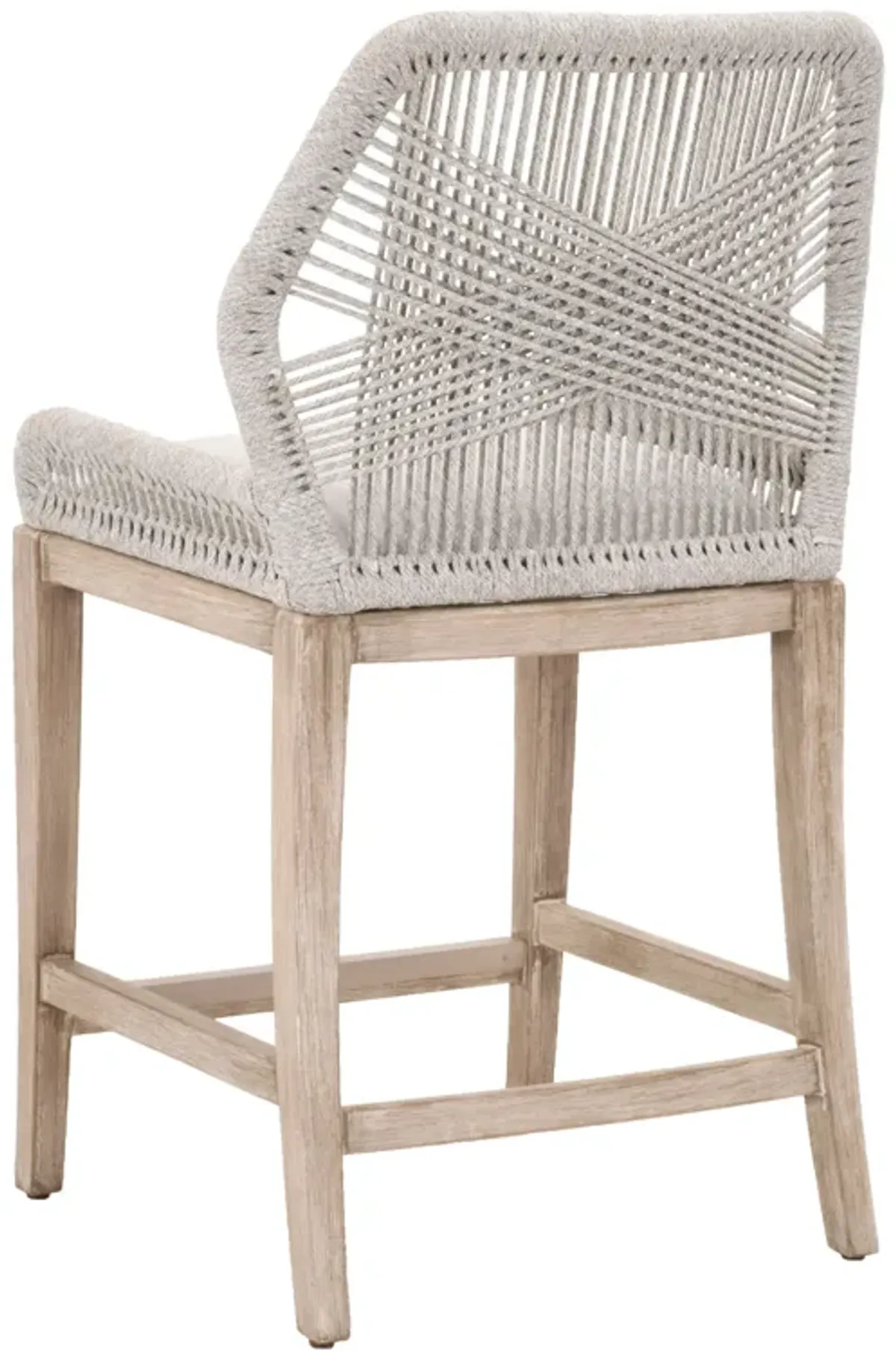 Loom Outdoor Counter Stool in Taupe & White