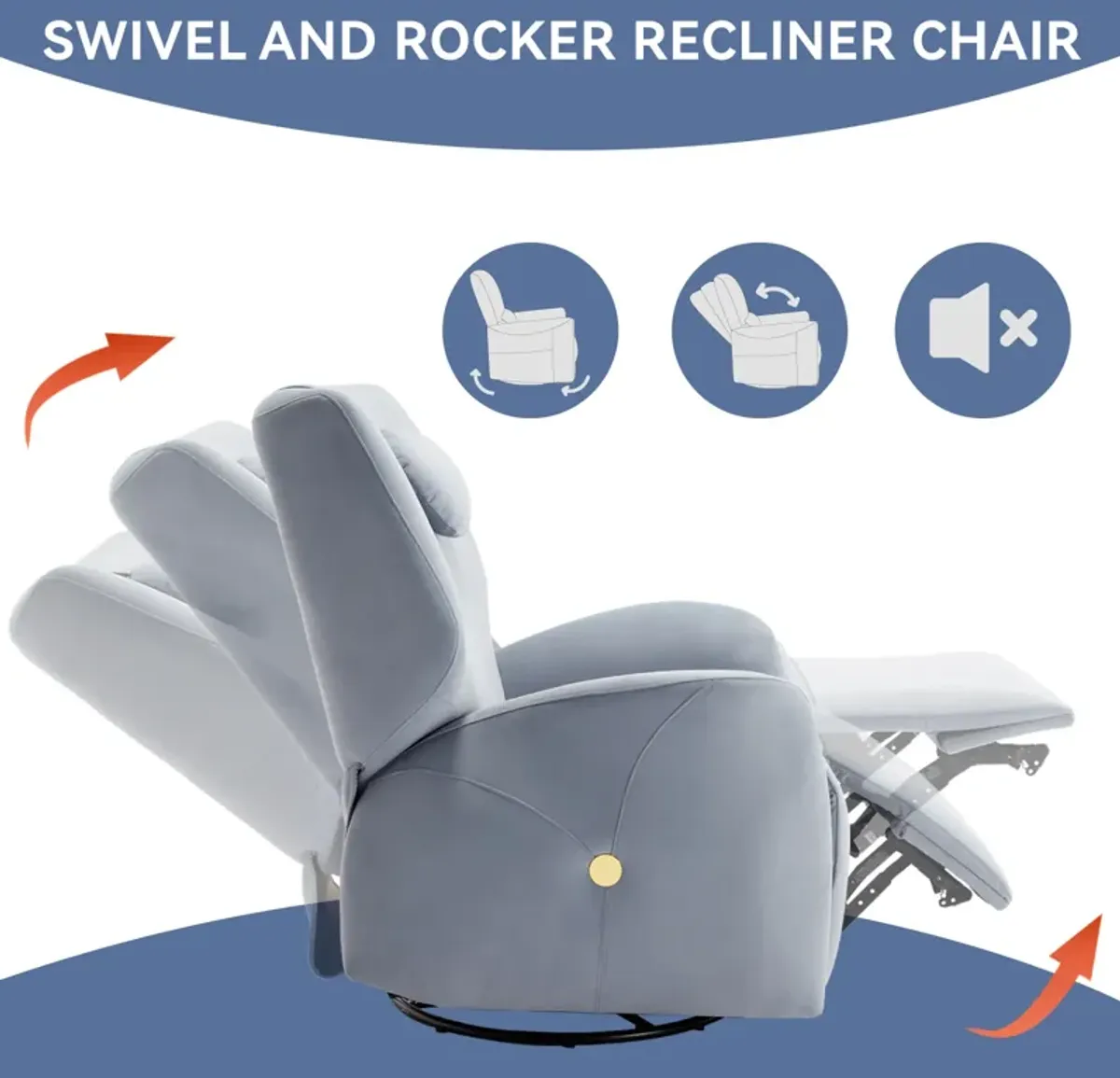 Merax Swivel and Rocker Power Recliner Chair