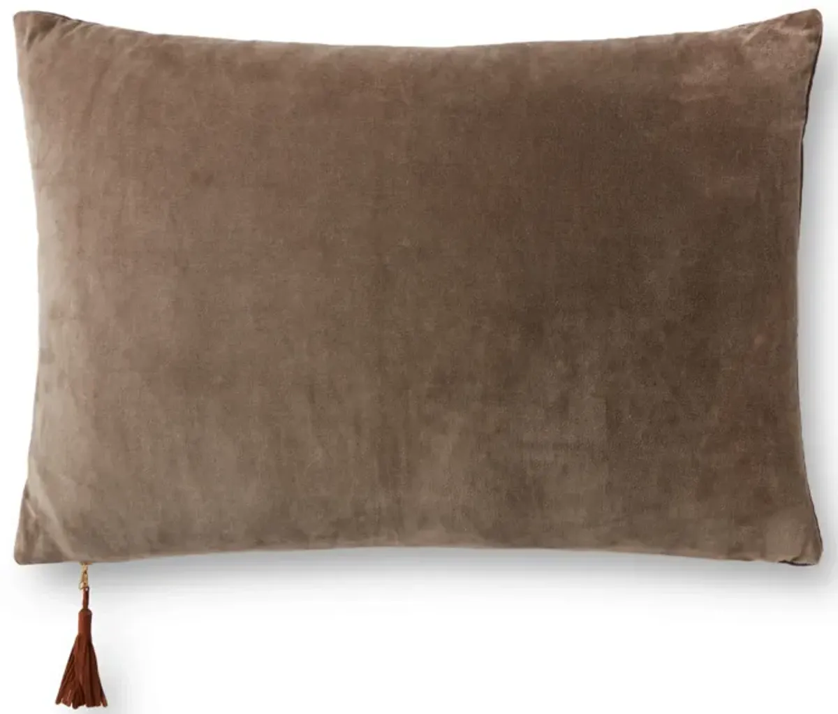 PMH1153 Mocha/Plum 16"x26" Down Pillow by Magnolia Home by Joanna Gaines x Loloi