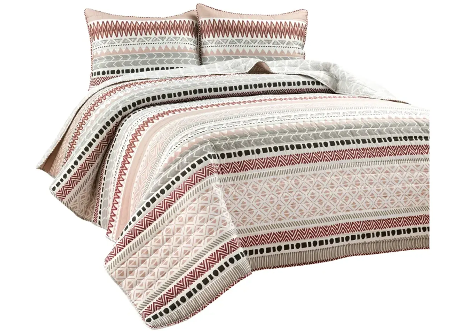 Southwest Stripe Reversible Oversized Quilt 3Pc Set