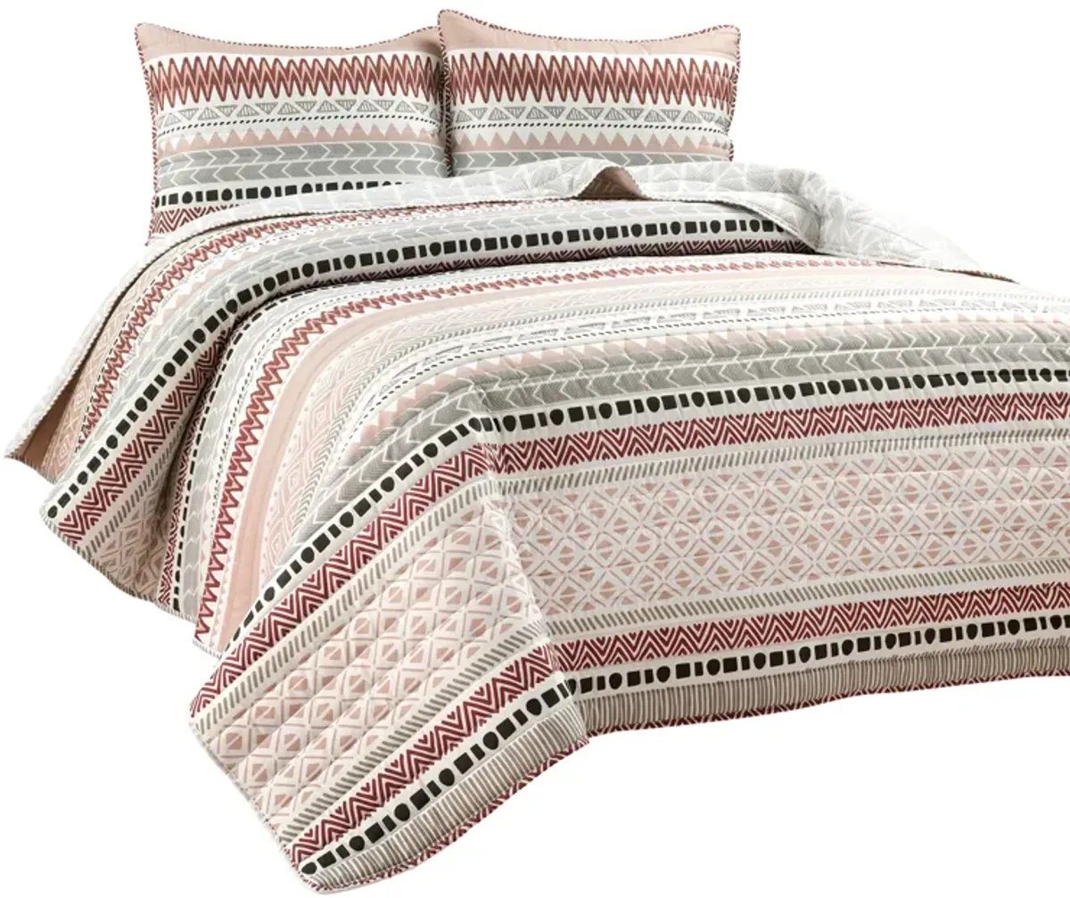 Southwest Stripe Reversible Oversized Quilt 3Pc Set