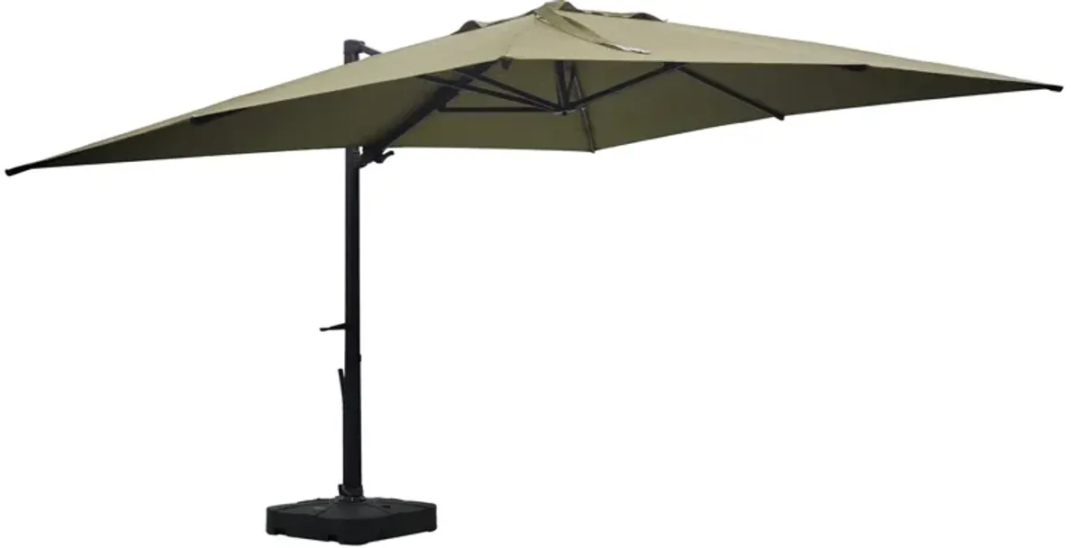 10x13 ft. 360° Rotation Outdoor Patio Cantilever Umbrella with Base in Taupe