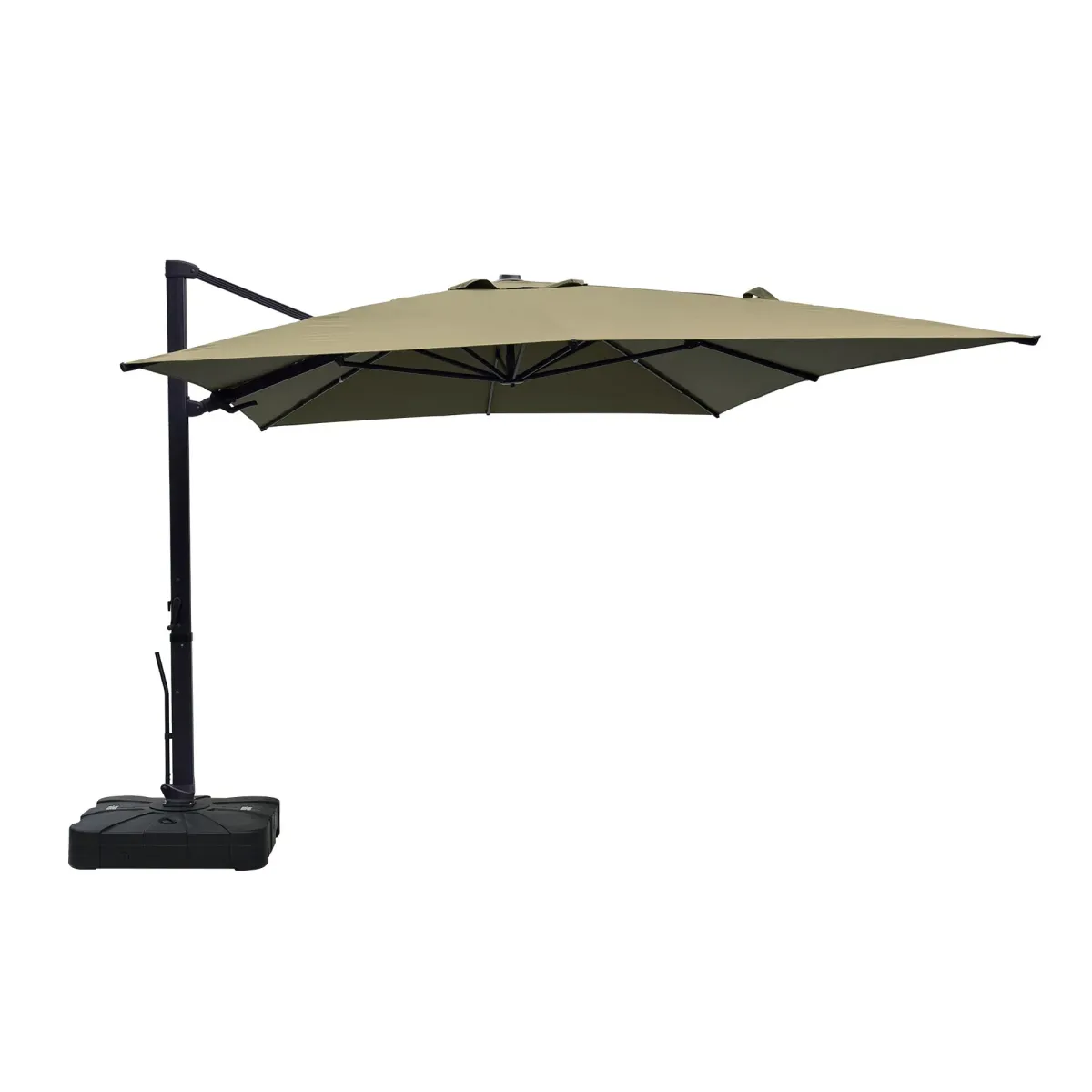 10x13 ft. 360° Rotation Outdoor Patio Cantilever Umbrella with Base in Taupe