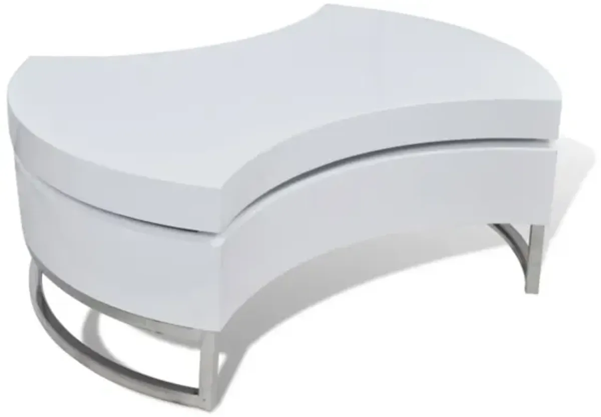 Coffee Table Shape-Adjustable High Gloss White