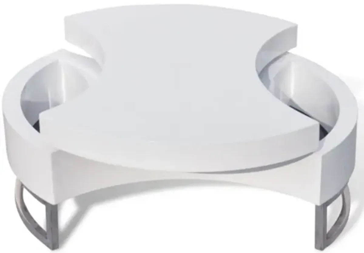 Coffee Table Shape-Adjustable High Gloss White